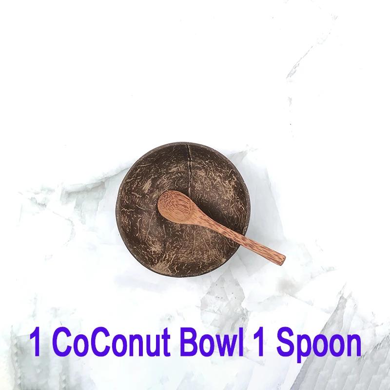 Pure natural coconut wooden bowl spoon kitchenware exquisite craftsmanship rice dessert bowl salad noodle bowl mousse pasta