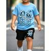 Number 67 Astronaut Fun Printed 11 Colors Kids T-shirt and Shorts 2 Piece Set Summer Home Outdoor Casual Outfit Boy and Girl's Sports Set