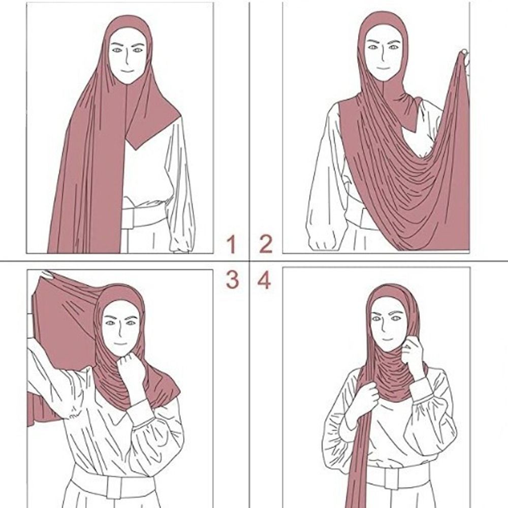 Oversize Headscarves Long Wraps Instant Scarf Fashion Muslim Hijab  Prayer Turban