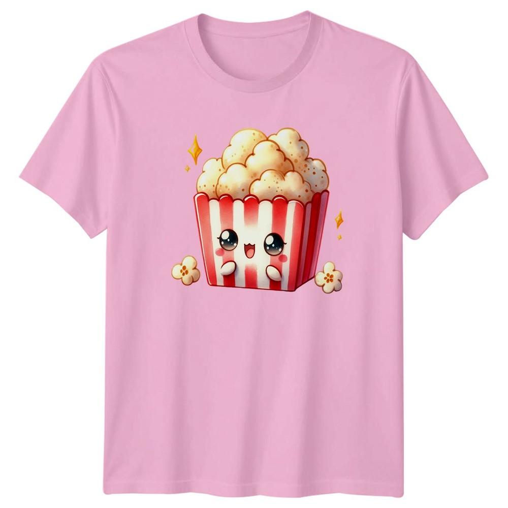 Happy Kawaii Popcorn Movie Snack TShirt Kawaii Food Cinema Birthday Gift
