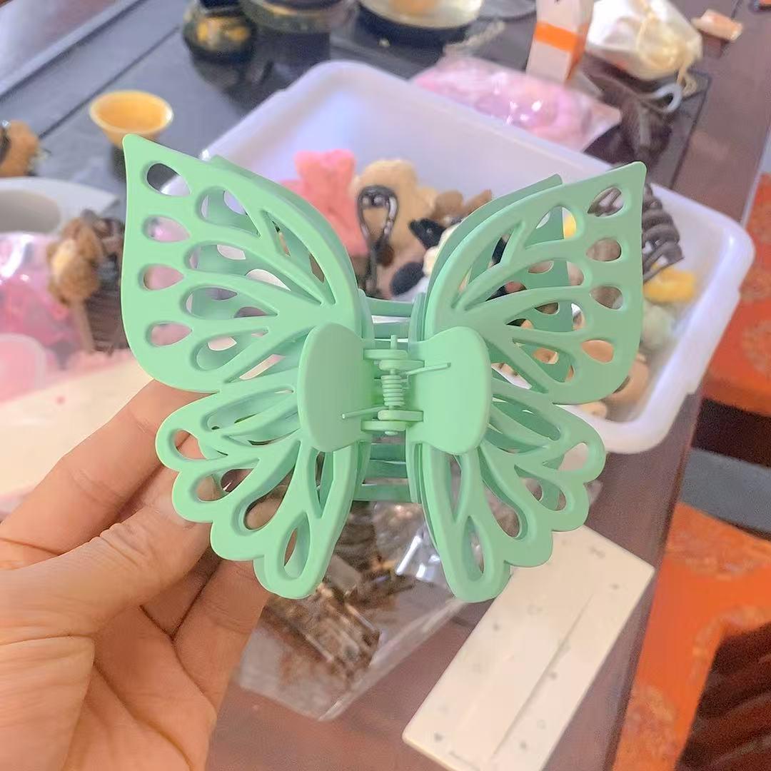

Elegant Double Layer Butterfly Claw Hair Clip - High-Grade Shark Clip for Women светло-зеленый