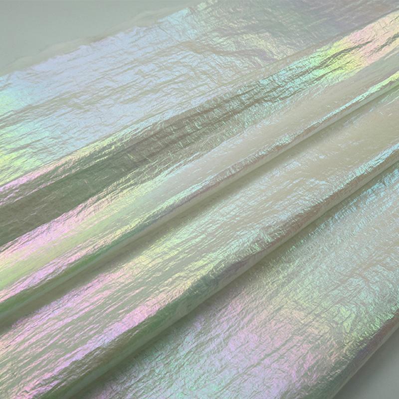 100*150cm Naylon Sedefli Kumaş Su Geçirmez Tüy Geçirmez Lazer Senfoni Renkli Gradyan Kumaş Dikiş İçin Şişme Mont Giysiler
