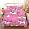 Unicorn Kids Girls Pink 3D Bedding Set Duvet Cover Sale Cartoon Bedcllothes Animal Printed Queen King Size Home Duvet Covers
