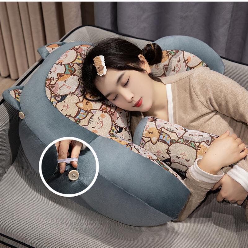 Retro Lumbar Support Large Cushion Bedside Reading Playing Sofa Pillow Home Bedroom Office Waist Protection Pillows Removable Relieve Fatigue