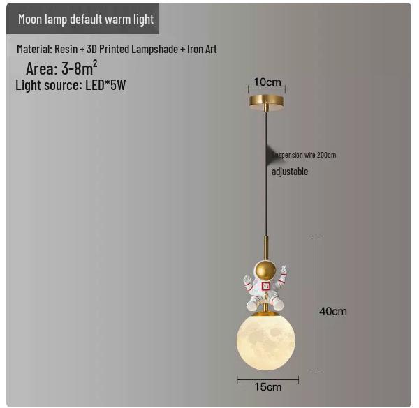 Modern Minimalist Large Creative Moon Ceiling Light for Children's Room & Bedroom
