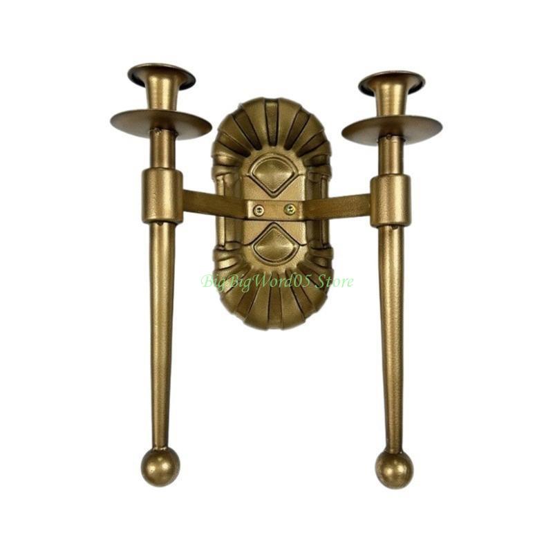 24TE Luxurious Iron Wall Sconce Metal Holders European Vintage Styles Hanging Candlestick for Party Gatherings Decors