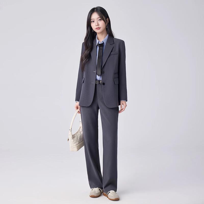 

Women s Double-Breasted Loose Fit Professional Suit Set 2XL