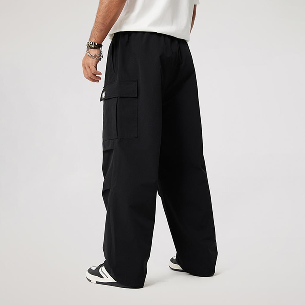 Li Ning Badfive Casual Simple Solid Color Straight Leg Knitted Sports Pants Men Bottoms Black AKXV027-5