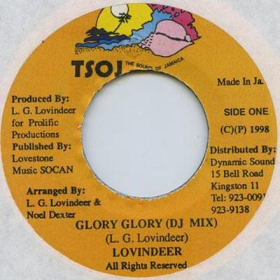 7inch Record LOVINDEER - Glory Glory (DJ Mix) TSOJ 1998 Jamaica Reggae, Ska & Dub