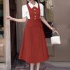 ZANZEA Women Classic Collar Summer Casual Short Sleeve Patchwork Dress