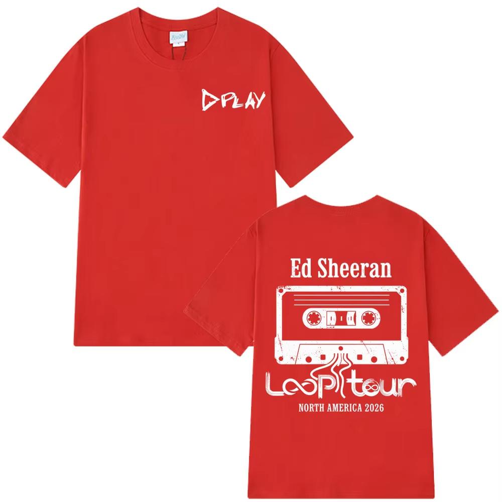 Ed Sheeran Loop Tour 2025 Vintage Graphic Tees Men Women Fashion Clothing T-shirt Short-sleeved Cotton Casual Harajuku T-shirts