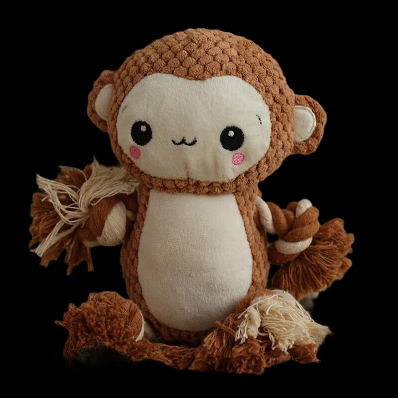Petlimit Durable Squeaky Monkey Dog Toy (2-Pack)