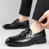 Luxury Brand Casual Shoes Fashion Comfy Slip on Metal Buckle Loafers Handmade Walking Business Leather Shoes Driving Mocassin