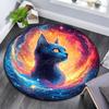 Cosmic Cat Round Area Rug,Carpet Rug for Living Room Bedroom Sofa Playroom Decor,Non-slip Floor Mat