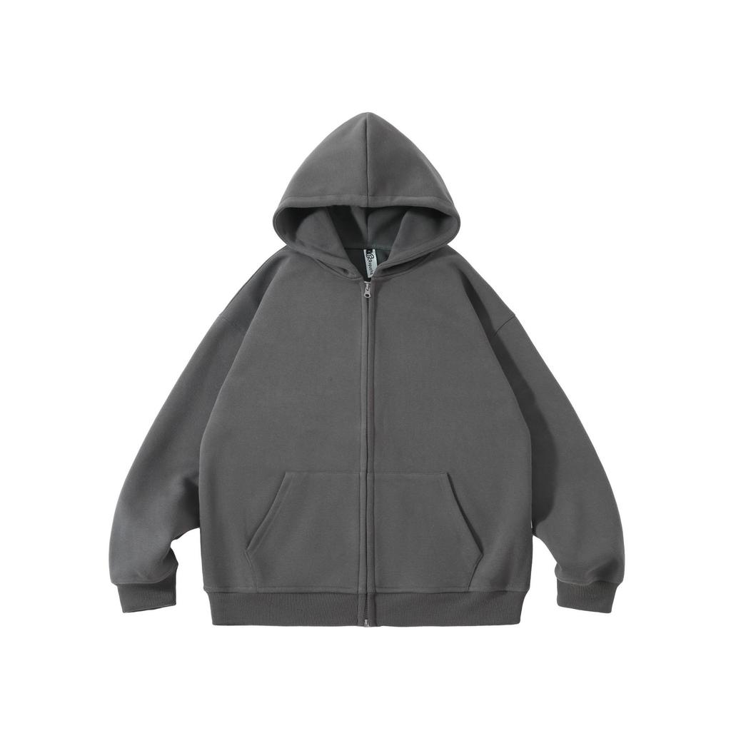 RUIIENRS X Ropucha 2026 Spring Autumn Solid Color Hooded Zip Up Sweatshirt for Men 