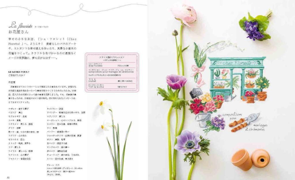 Cross-Stitch Book “Cross-Stitch from Parisian Shops Enjoy a Tour of the Shops with 480 Motifs”