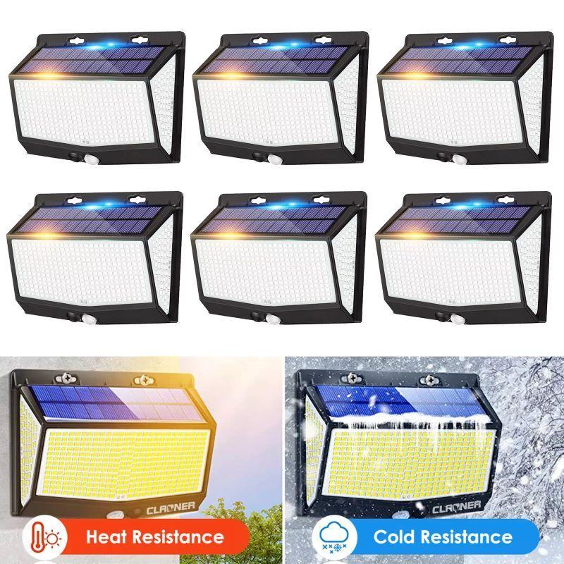 Solar Outdoor Light 468LED PIR Motion Sensor with 3 Modes Waterproof Wall Mounted Suitable for Courtyard Corridors and Garages