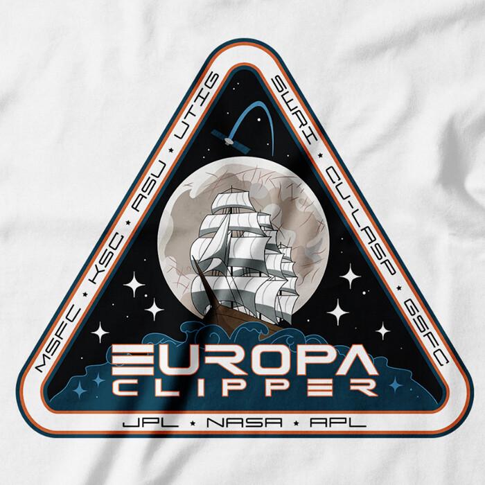 Футболка Space Europa Clipper | Футболка NASA с нашивкой миссии на спутник Юпитера | Унисекс футболка XXXXL