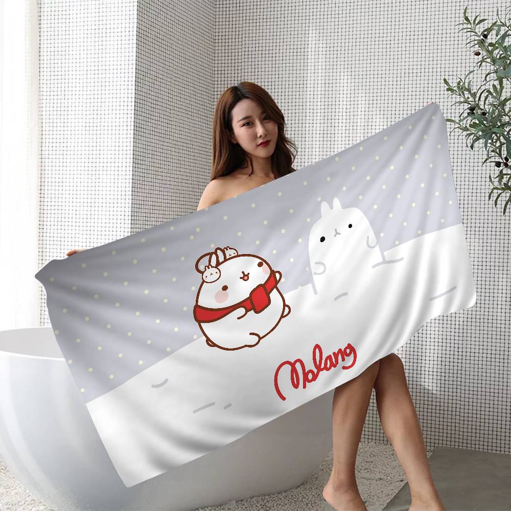 Kawaii M-Molangs Microfiber Beach Towel Absorbent Quick Dry Soft Yoga Swimming Resort Mountain Climbing Towel