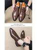 Men's European Formal Leather Lace-Up Derby Loafers - Pointed Toe, Versatile, Plus Size