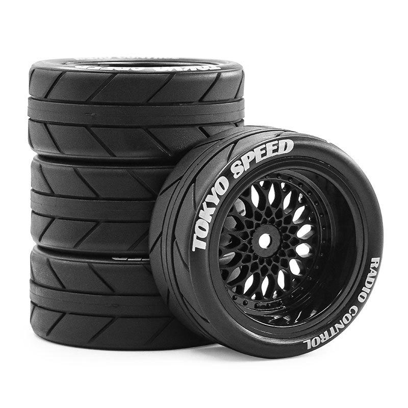 4 Pcs 65mm RC Rally Racing Tires Drift Tires FW06 Tamiya TT01 TT02 XV01 1/10 RC Racing Upgrade Parts Wheel Hub Tires