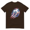 Retro Soccer 4th Of July Gifts Patriotic Red White Blue Boys TShirt