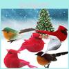 Adorável Pássaro Robin de Pena Artificial Decoração de Árvore de Natal Peça de Artesanato