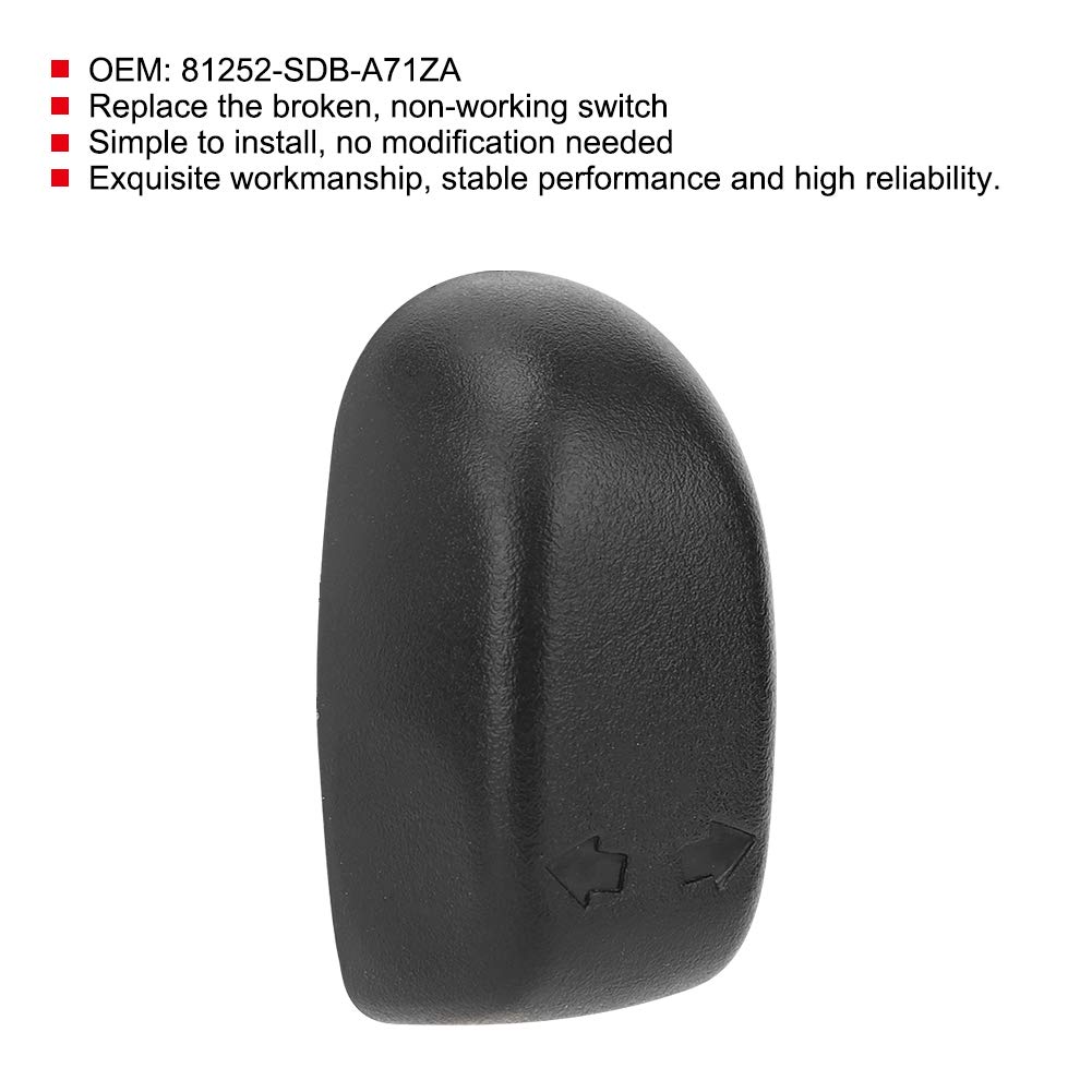 Seat Adjustment Switch, Right and Left Car Seat Knob Switch Fit for CRV 81252 SDB 1ZA Short Black