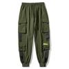 Women Loose Cargo Pants Multi Pockets Elastic Waist Casual Lady Trousers Plus Size