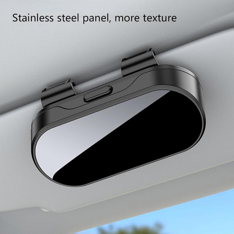 Mirror Glossy Multifunctional Glasses Case, Car Sunshade, Glasses Clip Card, 2-In-1 Storage Box, High-End Sunglasses Holder