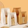 New 10 PCS Iron Wire Kraft Paper Window Toast Bread Cookies Packaging Bag Baking Biscuit Oil Proof Slice Cake Storage Pouches