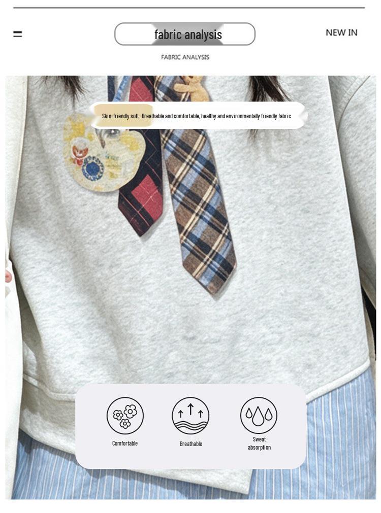 Girls' Faux Two-Piece Lapel Hoodie - Spring/Autumn 2026 New Style for Medium & Large Children