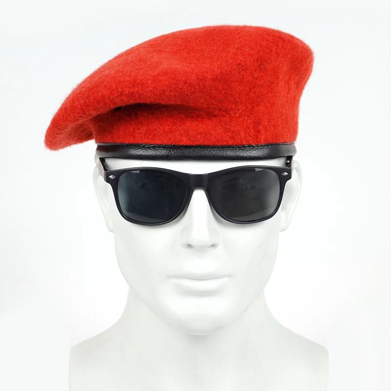 Unisex Effen Kleur Baret Mannen Vrouwen Schildershoeden Herfst Winter Warme Baretten Platte Petten black