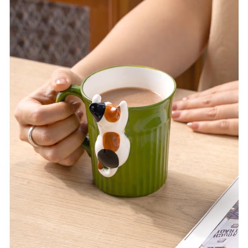 

Embossed Cute Cat Ceramic Mug