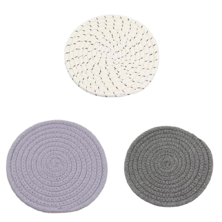 1/3pcs Handmade Braided Drink Coaster Woven Placemats Heat-Resistant Mat