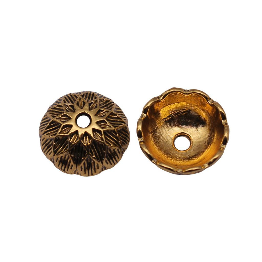 Textured Bead Cap Charms Dome Covers For Pearl And Gemscolor Jewelry Findings