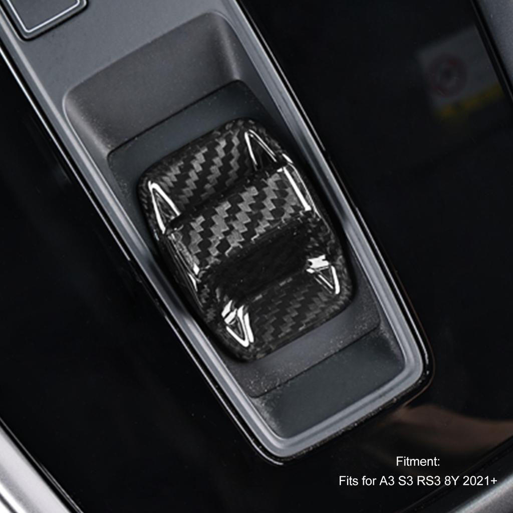 Gear Shift Knob Cover Carbon Fiber Gear Shifter Head Decoration Cover for A3 S3 RS3 8Y 2021+ Black