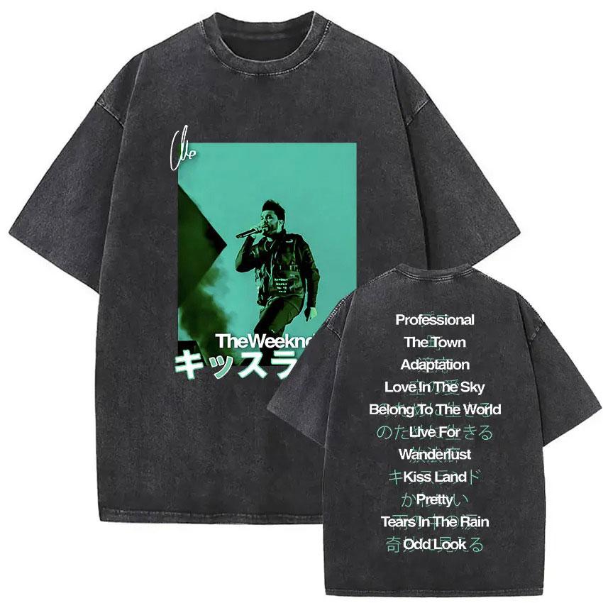 Hot Sale The Weeknd Vintage Graphic T Shirts Harajuku Music YK Short Sleeve Tshirt Unisex Gothic Casual Crewneck Tshirts