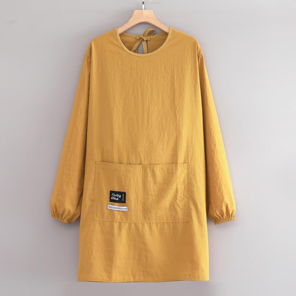 Waterproof Long Sleeve Kitchen Apron - Oil-Proof, Fashionable, Splash-Free Cooking Coveralls for Home & Catering