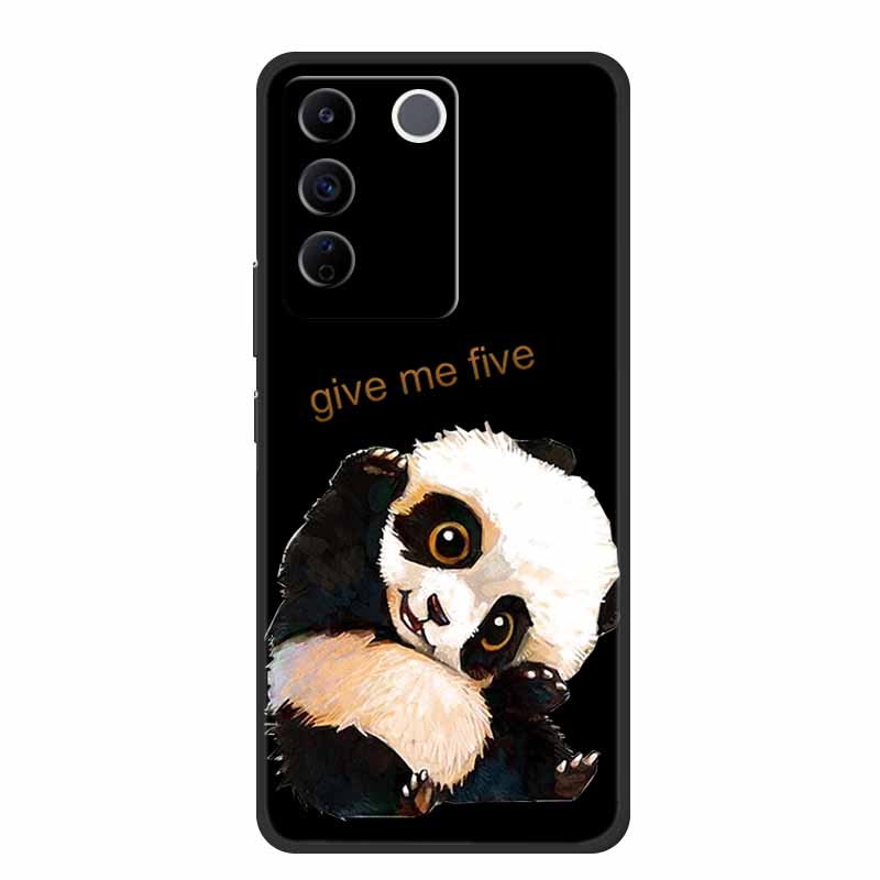 For Vivo V27e Case Cute Cartoon Cat Black Silicone Soft Phone Case For Vivo V27 Pro V27e Back Cover Cases V 27 E Pro Funda Coque