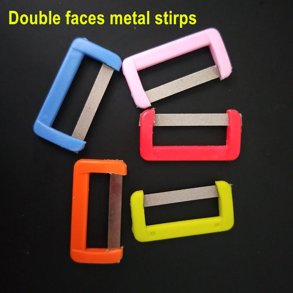 

5 шт./10 шт. стоматологическая ортодонтическая межпроксимальная эмаль для полировки зубной эмали, уменьшенный инструмент для полировки зубов, режущие полоски, стоматологические инструменты 5pcs double metal