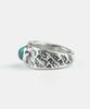 Sheen666 F Pattern Turquoise Silver Ring (B Type)