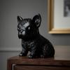 3D Printed French Bulldog Ornament, Black Glossy Dog Sculpture, Minimalist Cute Bulldog Figurine Desktop Decoration for Dog Lovers Gift