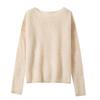 2026 Women’s Autumn/Winter One-Shoulder Striped Cashmere Sweater - Loose Fit Wool Knit Base Layer