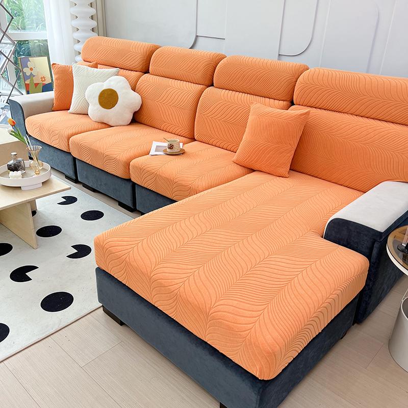 Thickened Waterproof Sofa Cushion Cover Jacquard Living Room Couch Soft Cushion Cover Universal Elastic L-Type Dust Slipcover