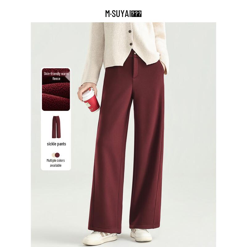 MengShuYa Women s High-Waist Fleece-Lined Soft Stretch Winter Trousers 27