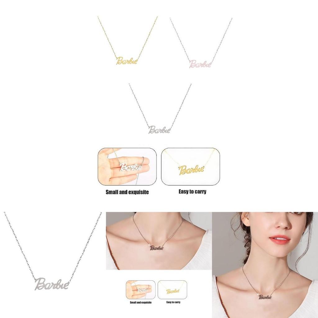 Versatile Barbie Alphabet Necklace Fashionable Steel Accessory With Polished Finish