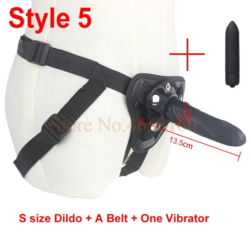 5 / 6 / 7 Inch Big G-Spot Dildo Strap-On Harness Kit Silicone Dildo Strapon Penis Bullet Vibrator Couples /  Lesbian Sex Toys