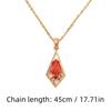 Simple Geometric Rhombus Zirconia Pendant Necklaces for Women Stainless Steel Jewelry