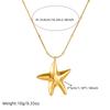 Gold Starfish Pendant Necklace, Dainty Beaded Box Chain Necklace, Chunky Ocean Jewelry for Women Daily Wear Gift